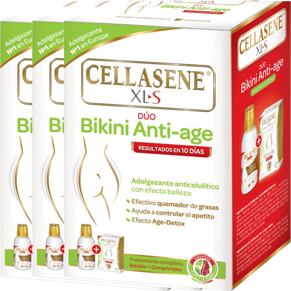 Pack 3 cellasene xl-s duo bikini anti-age