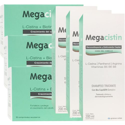 Pack 3 Megacistin Max X 30 + 3 Megacistin Shampoo