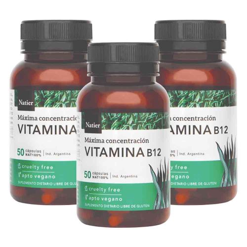 Pack 3 Natier Vitamina B12 Cápsulas