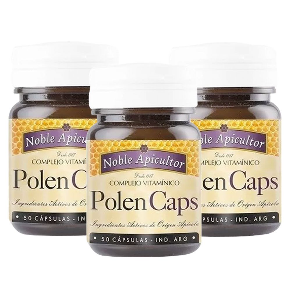 Pack 3 noble apicultor polen caps complejo vitamí­nico