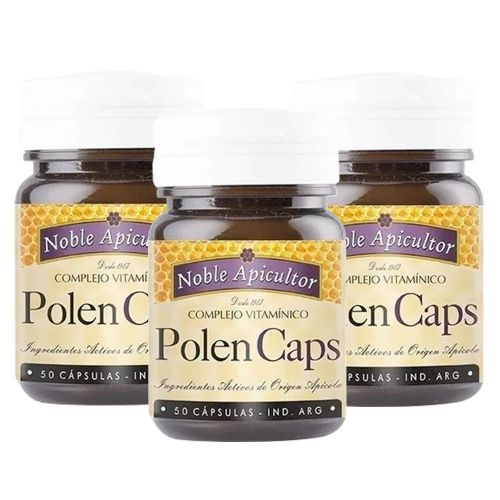 Pack 3 Noble Apicultor Polen Caps Complejo Vitamí­nico