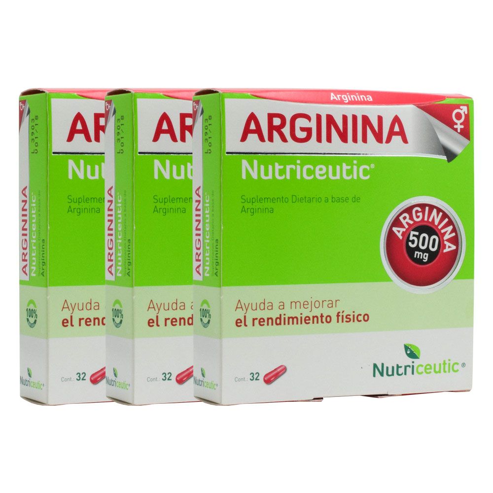 Pack 3 nutriceutic arginina mejora rendimiento fí­sico