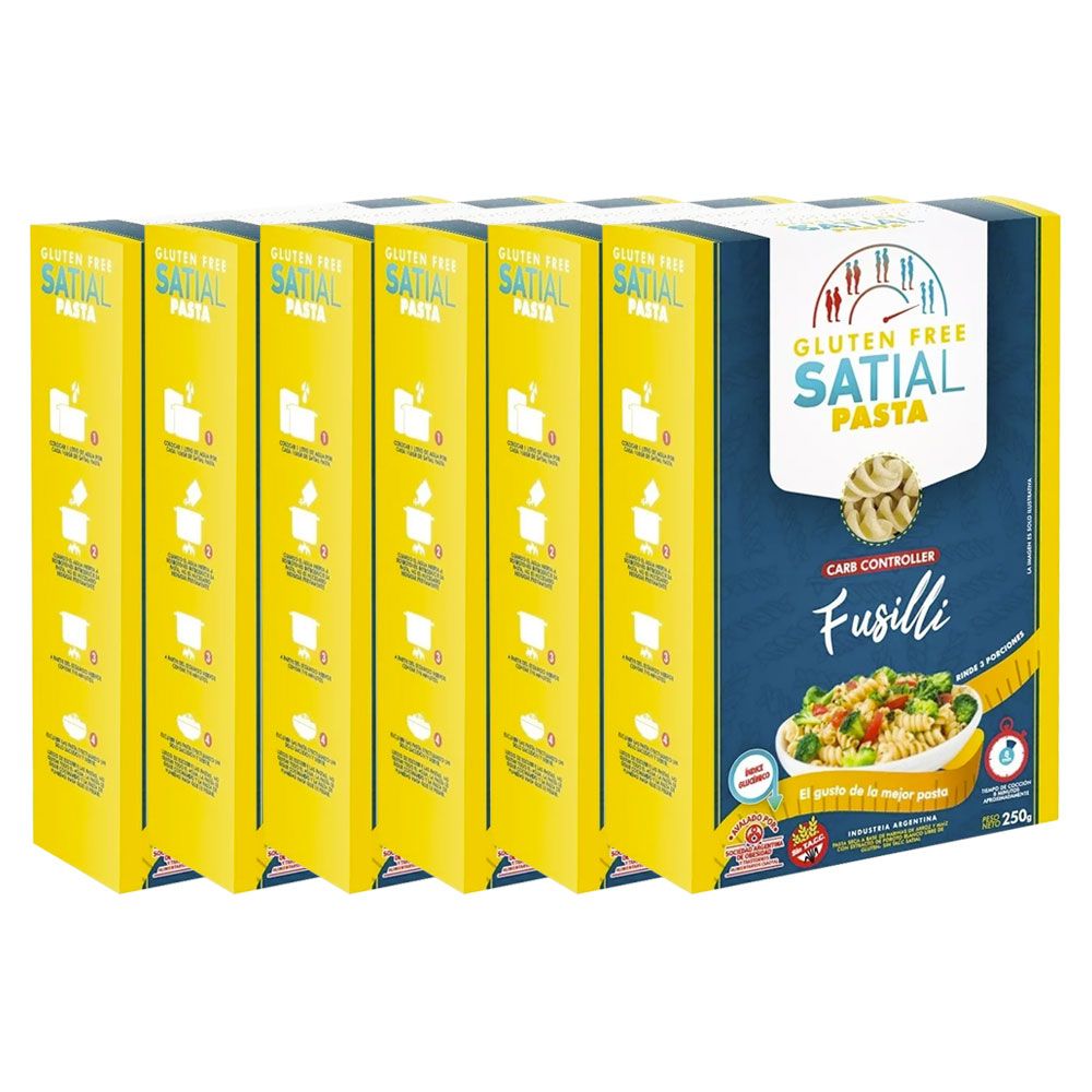 Pack 6 satial carb controller pasta fusilli gluten free