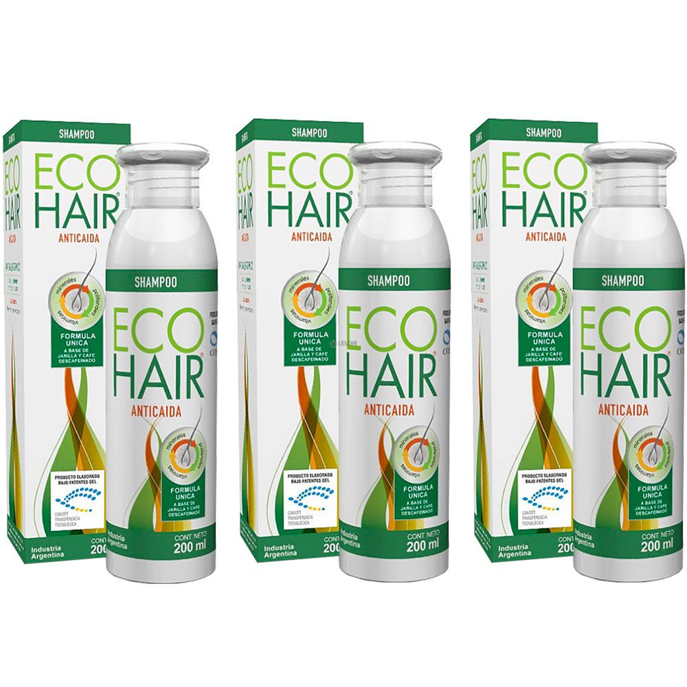 Pack ecohair shampoo anticaí­da 3 unidades