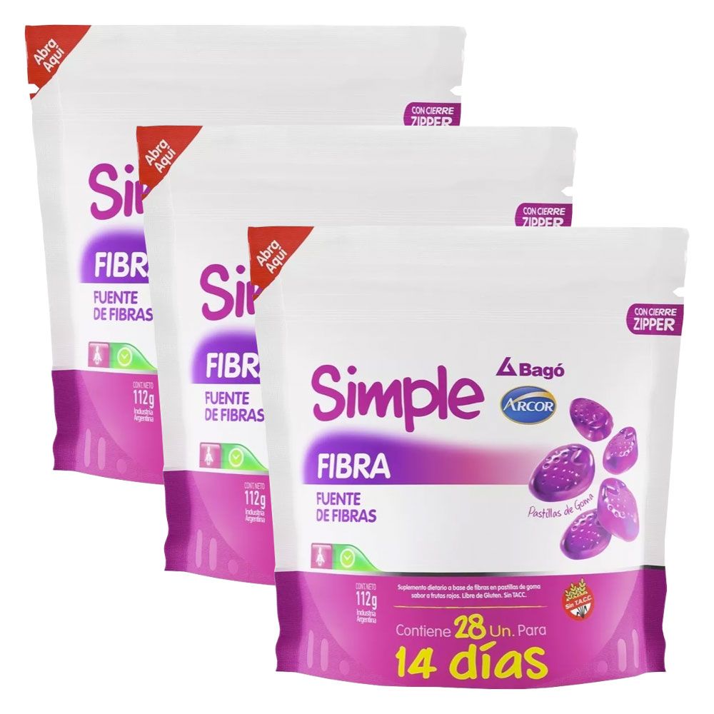 Pack simple fibra en bolsas