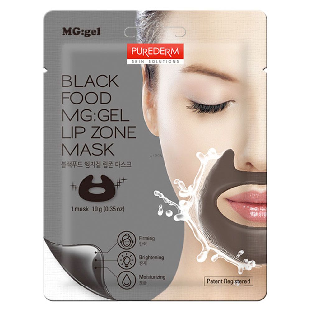 Purederm black food mg:gel lip zone mask