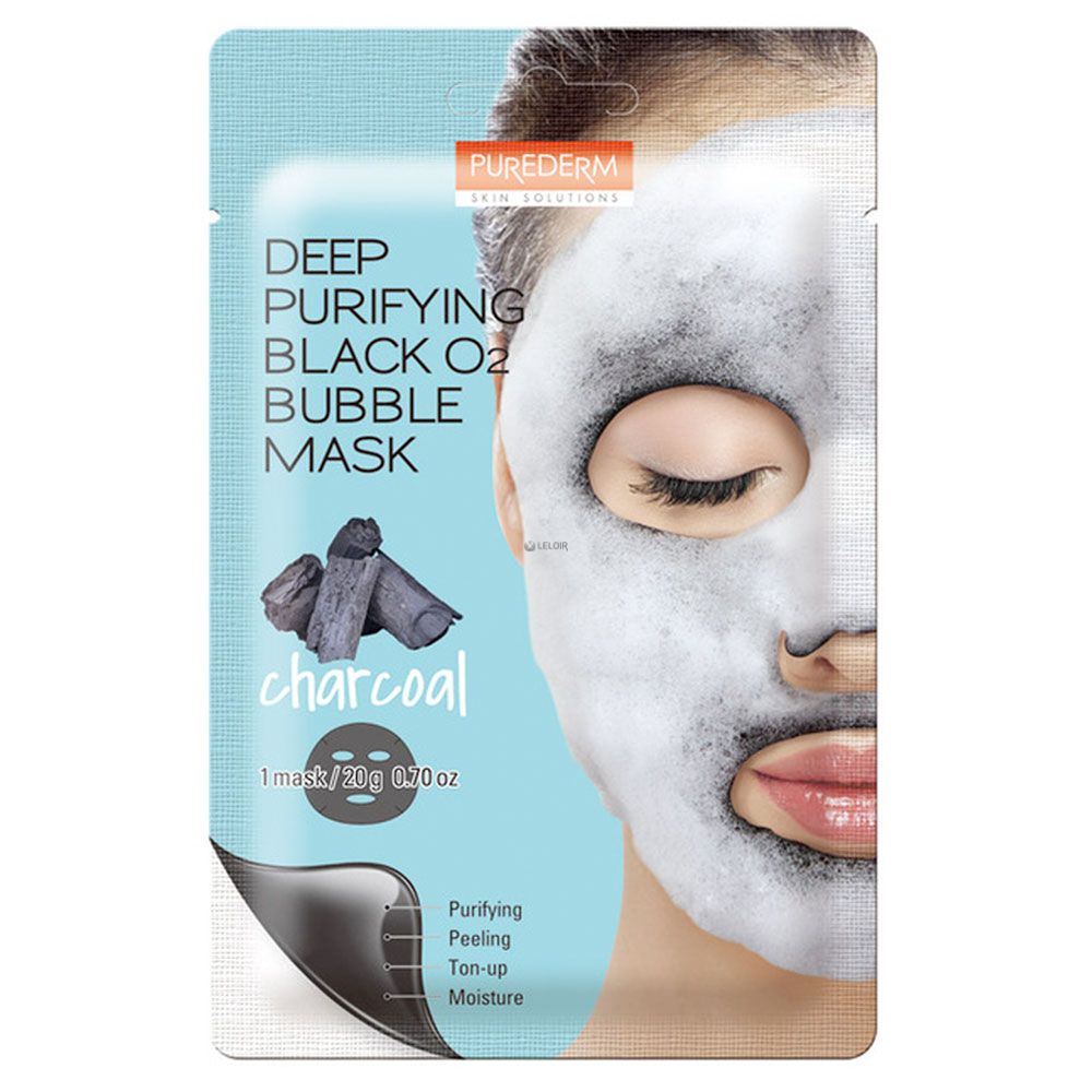 Purederm deep puryfing black o2 bubble mask charcoal