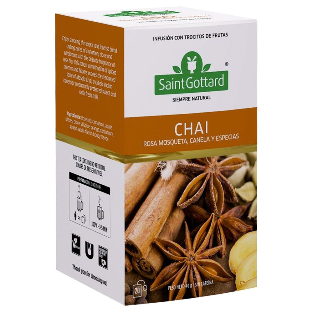 Saint gottard té de chai rosa mosqueta canela y especias