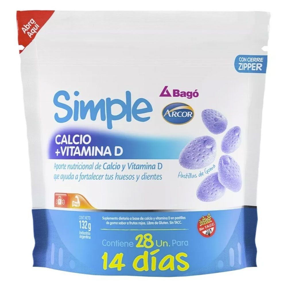 Simple calcio vitamina d en bolsa