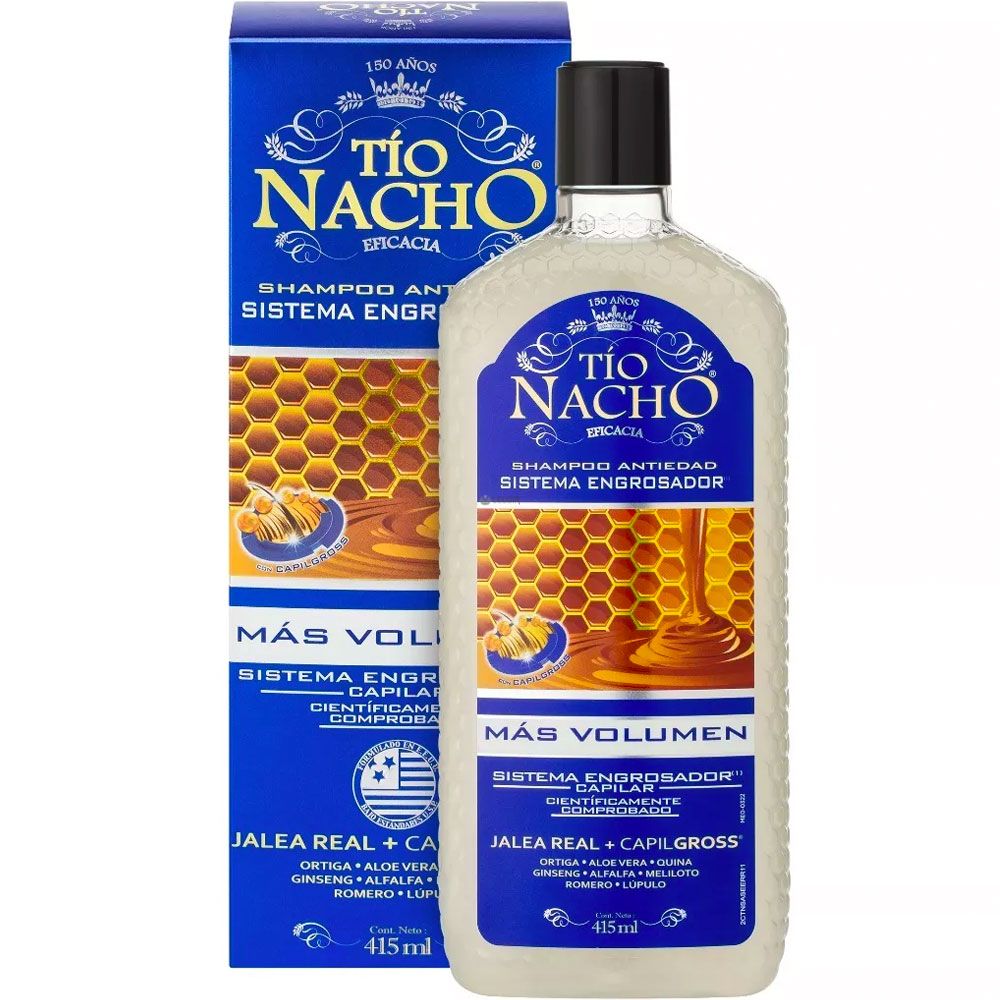 Tío nacho engrosador antiedad shampoo x 415ml