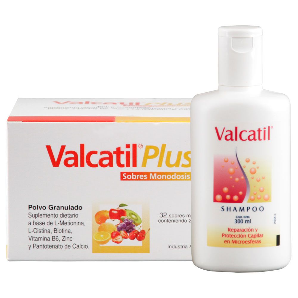 Valcatil plus 32 sobres + Valcatil shampoo 300ml