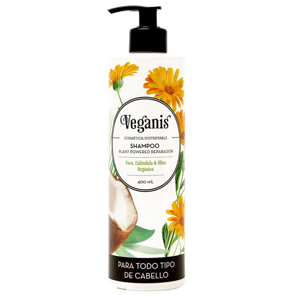 Veganis shampoo plant powered reparador