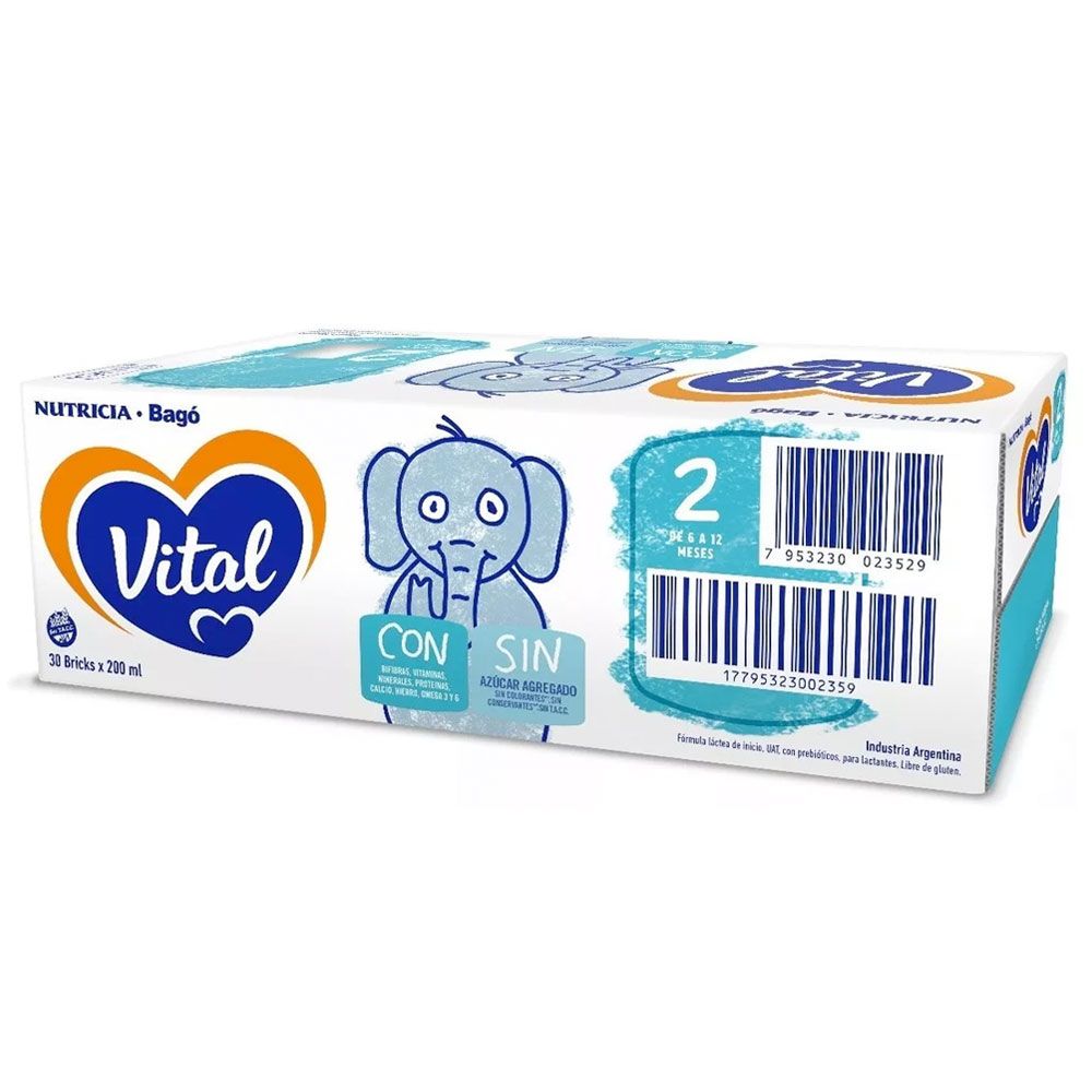 Vital 2 leche nueva fórmula 6 a 12 meses pack