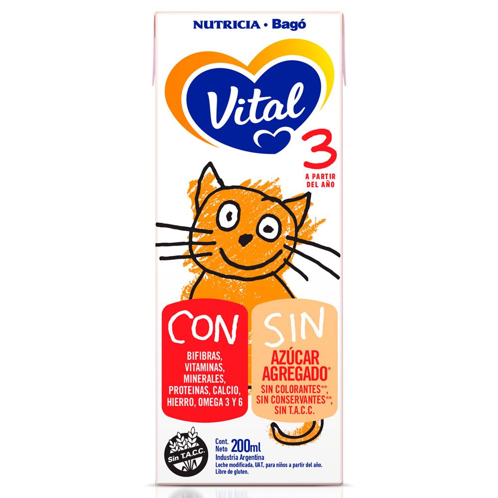 Vital 3 leche nueva fórmula a partir de 1 año brick