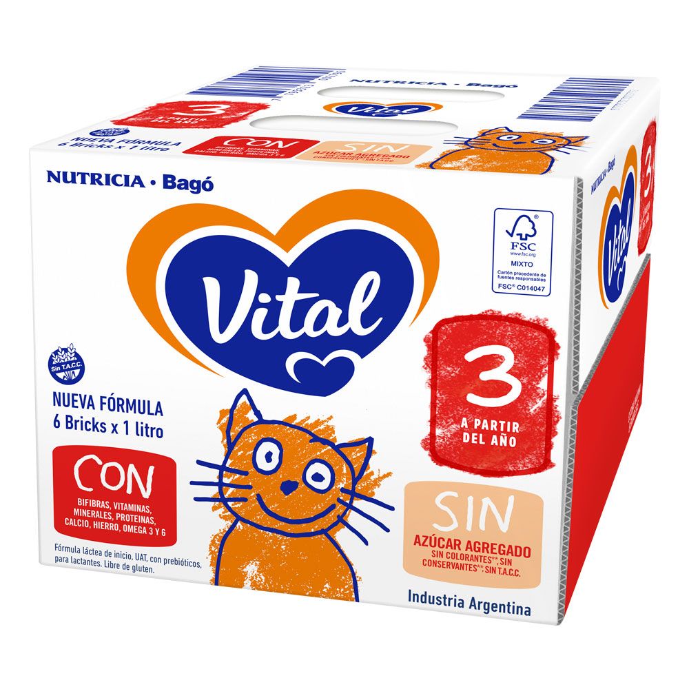 Vital 3 leche nueva fórmula a partir de 1 año pack