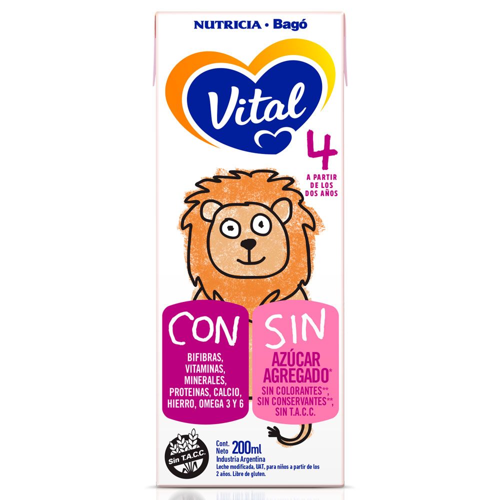 Vital 4 Leche Nueva Fórmula A Partir De 2 Años Brick